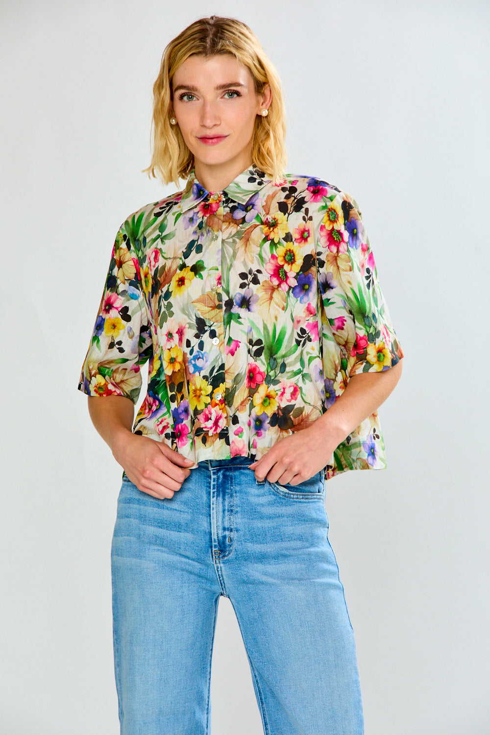 The Brittany Top in Zinnia Blooms – Sara Campbell