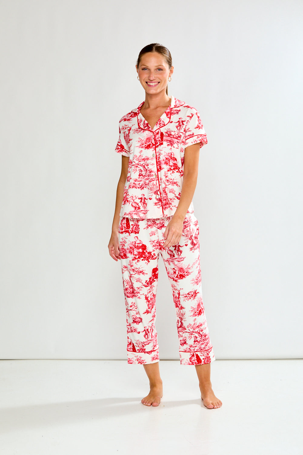 Pink Toile Pima Knit PJ Set