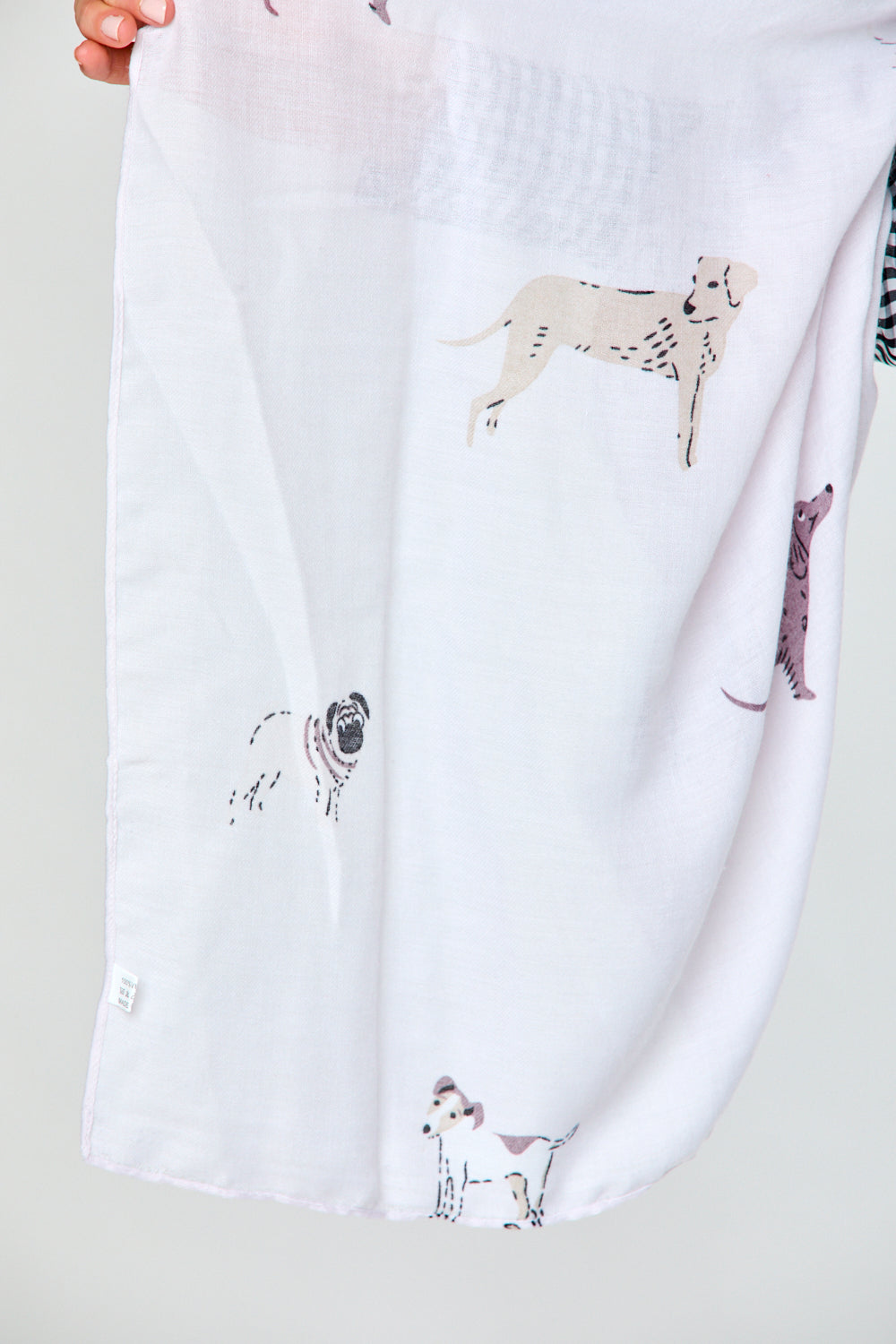 White dog scarf