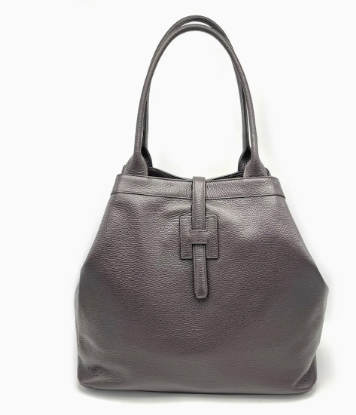 Gray handbag on a white background
