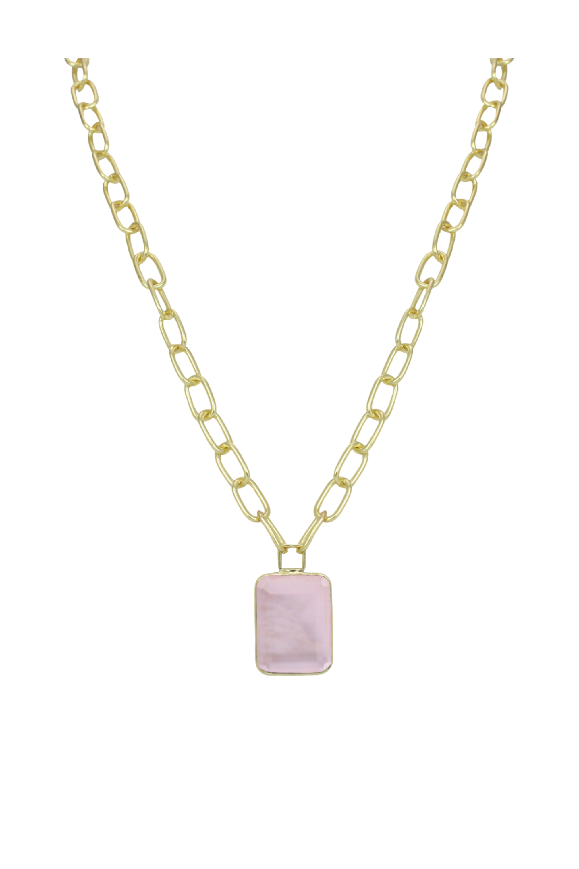 Gold necklace with stone