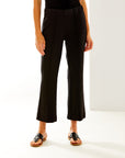 Woman in black cropped pant