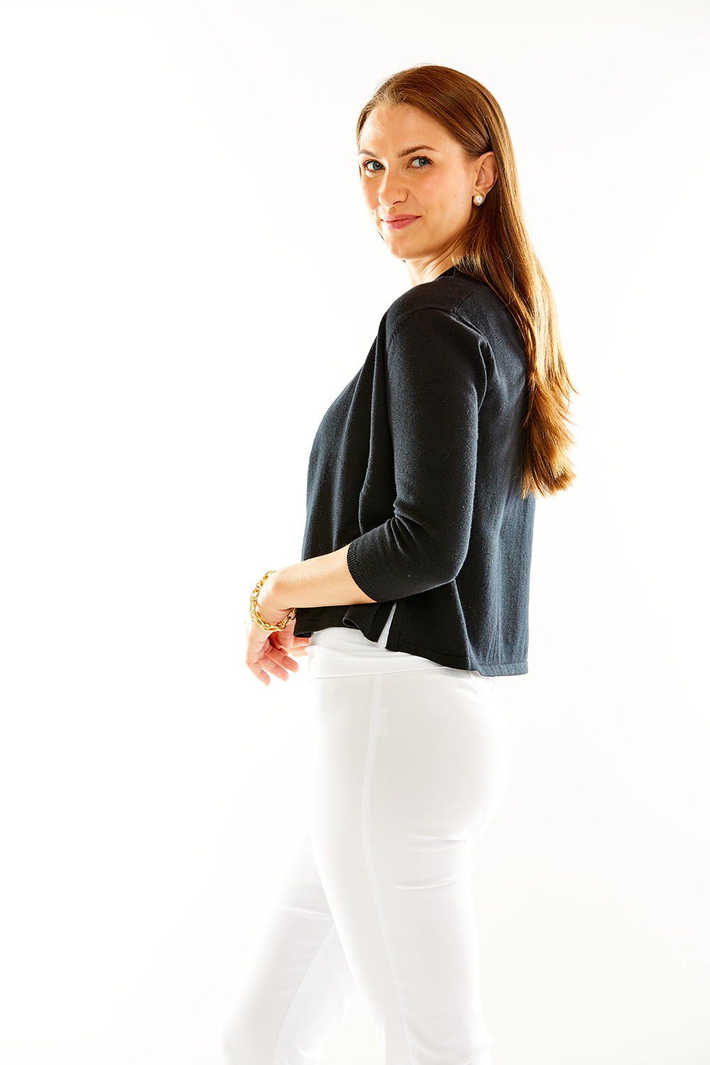 black cardigan