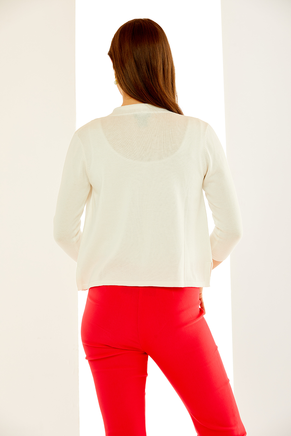 white cardigan