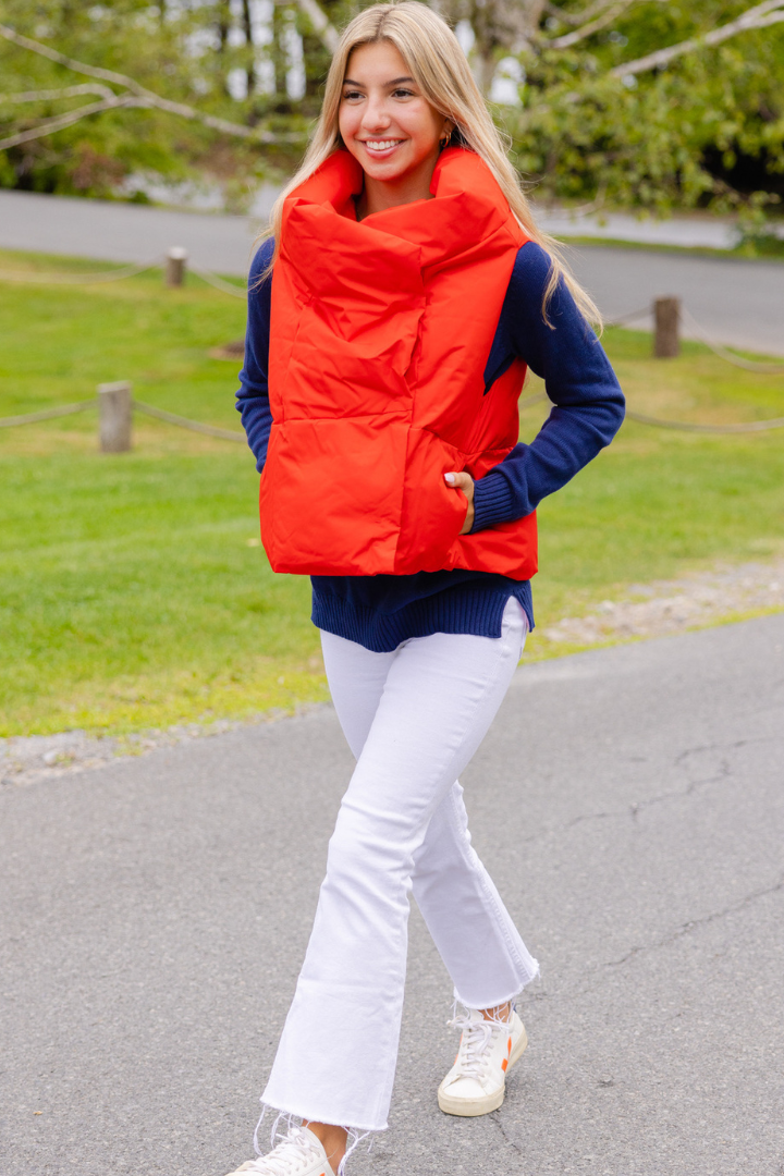 The Puffer Vest in Red