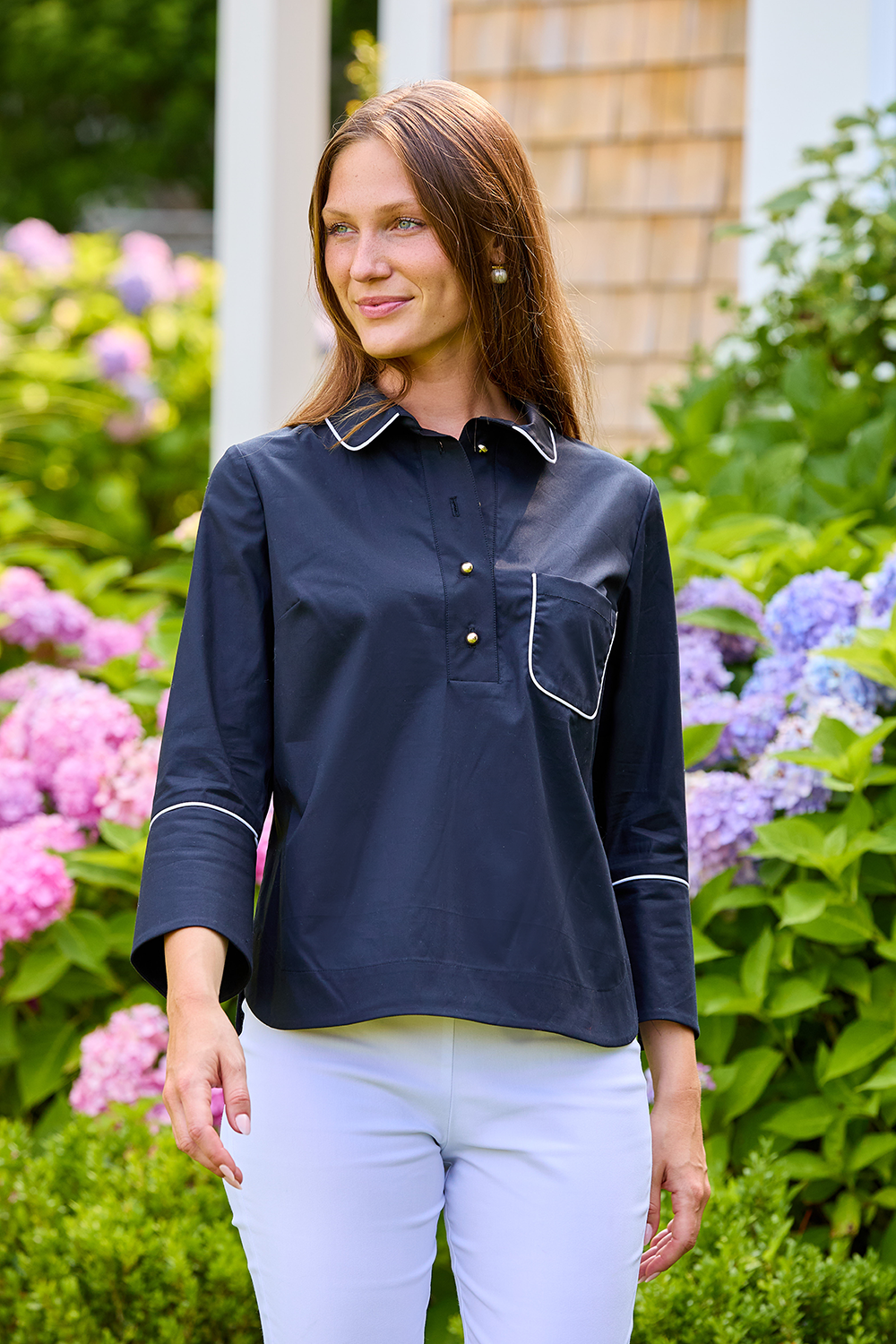Woman in black shirt