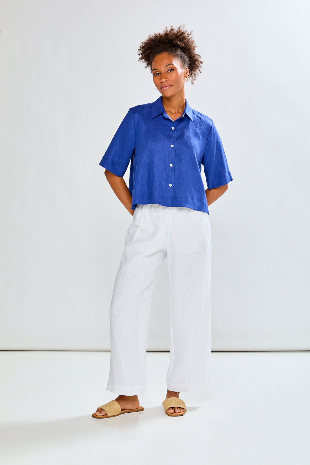 HARDY AMIES RESORT ホワイトパンツw82 The Alessandra Pant in White – Sara Campbell