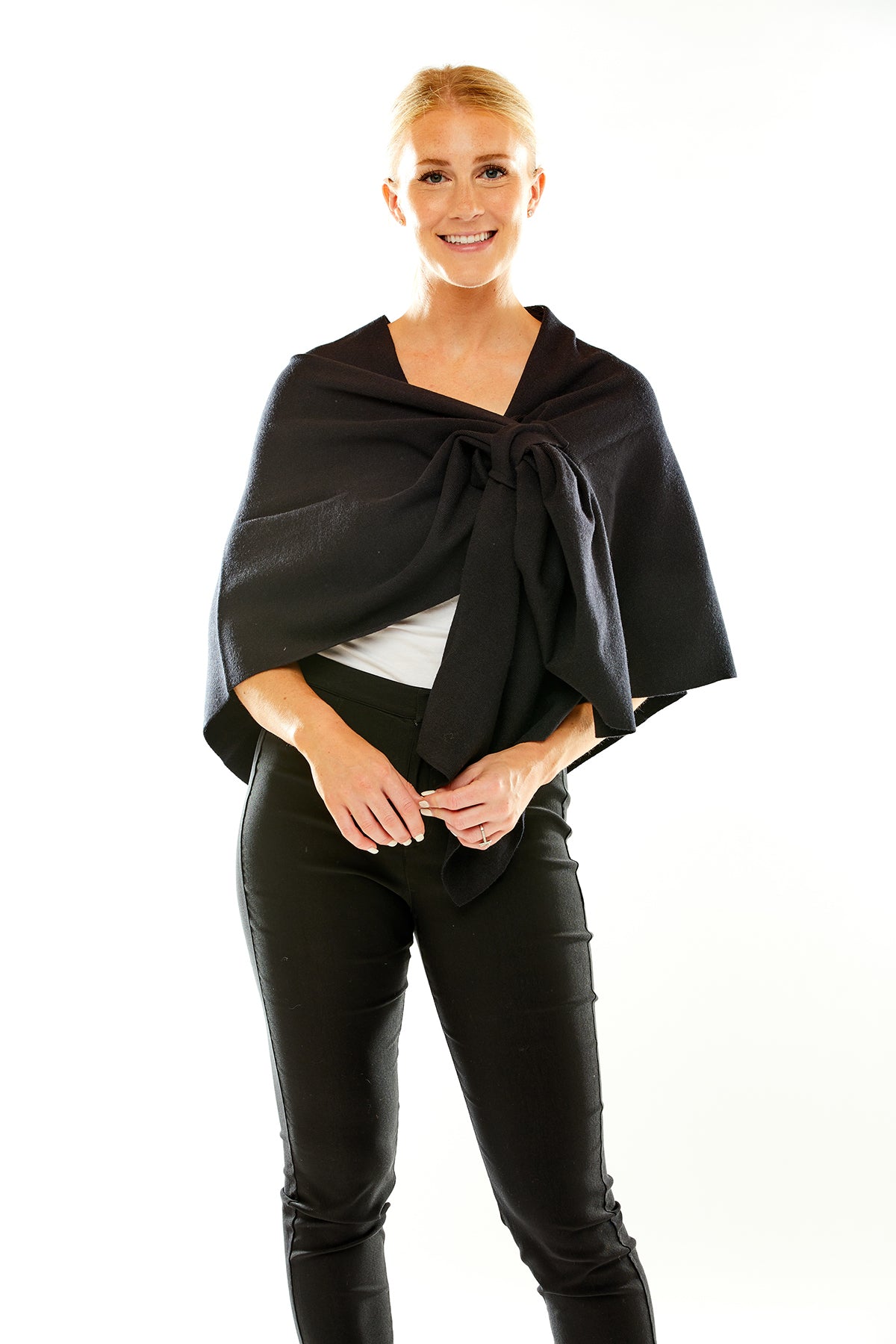 Woman in black wrap