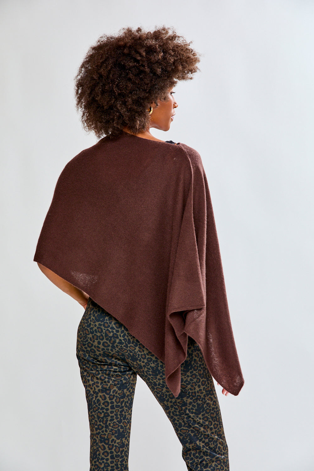 Espresso cashmere ruana