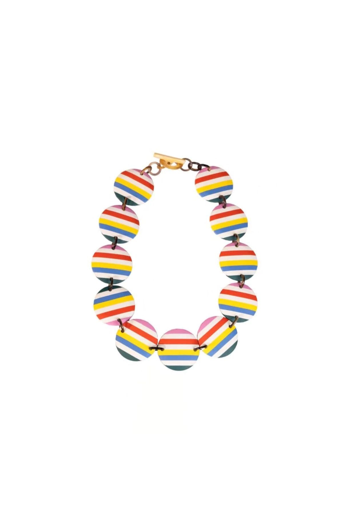 Multi-colored striped necklace