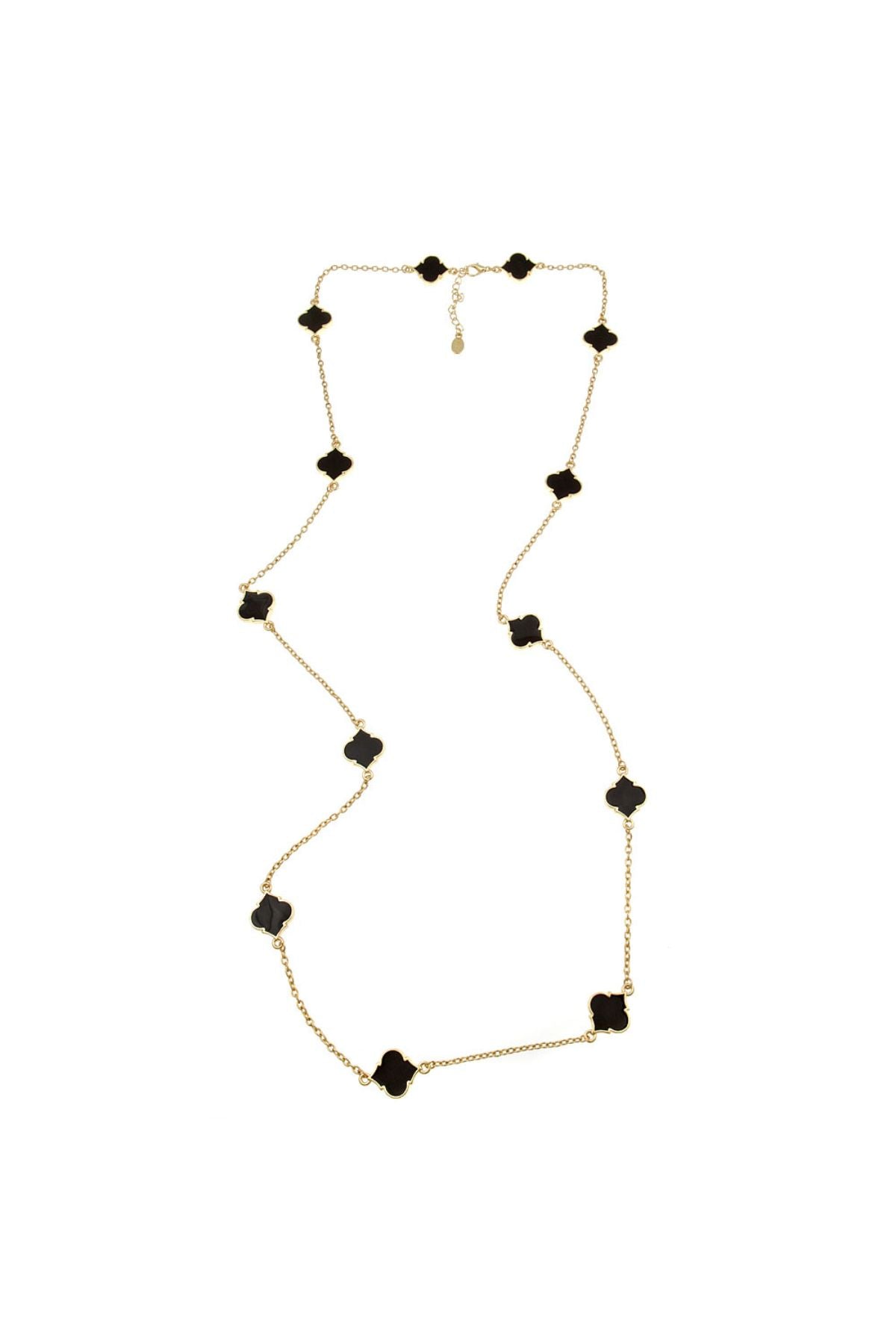 Long black spade necklace 