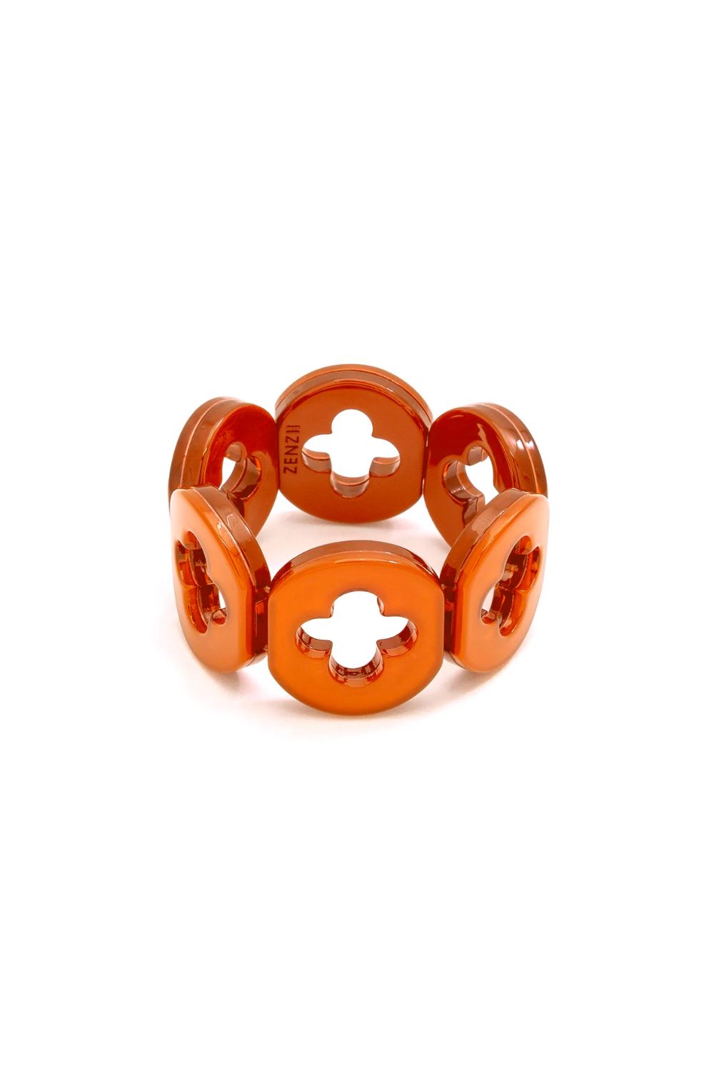 Orange resin clover bracelet