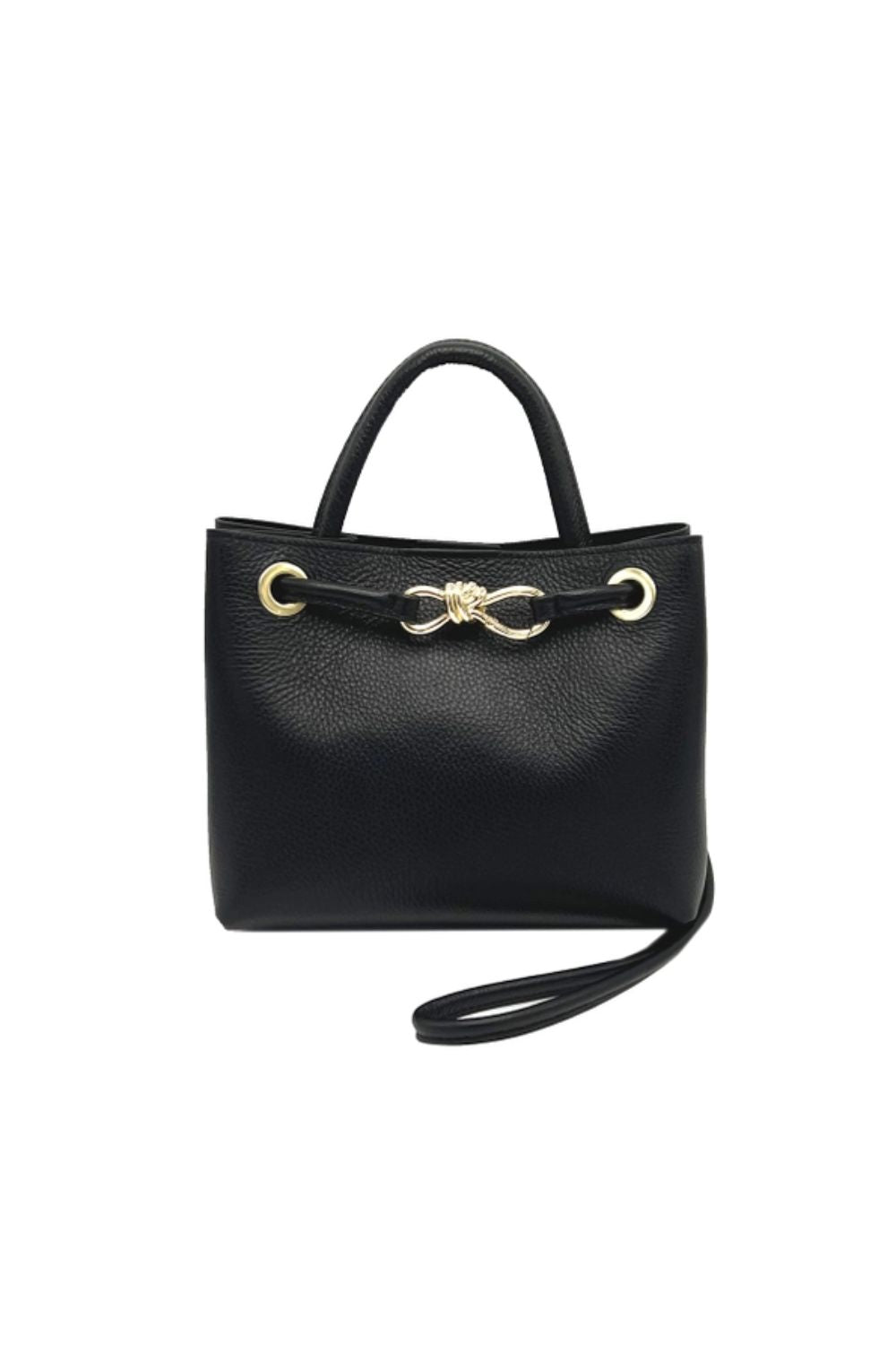 Black leather shoulder bag