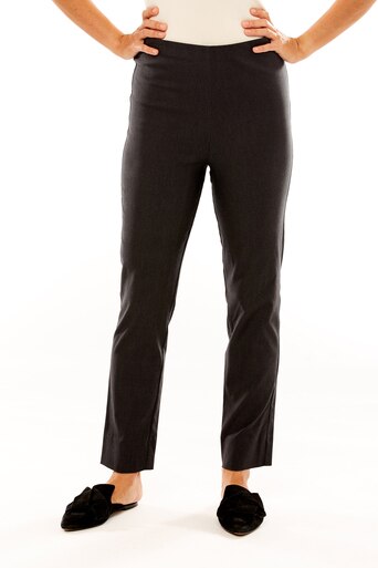 Person wearing Charcoal pants on a white background