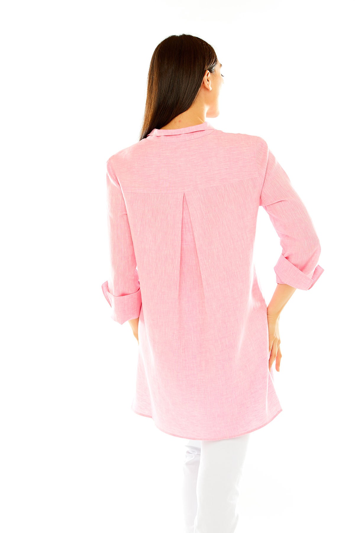 Woman in cotton candy tunic