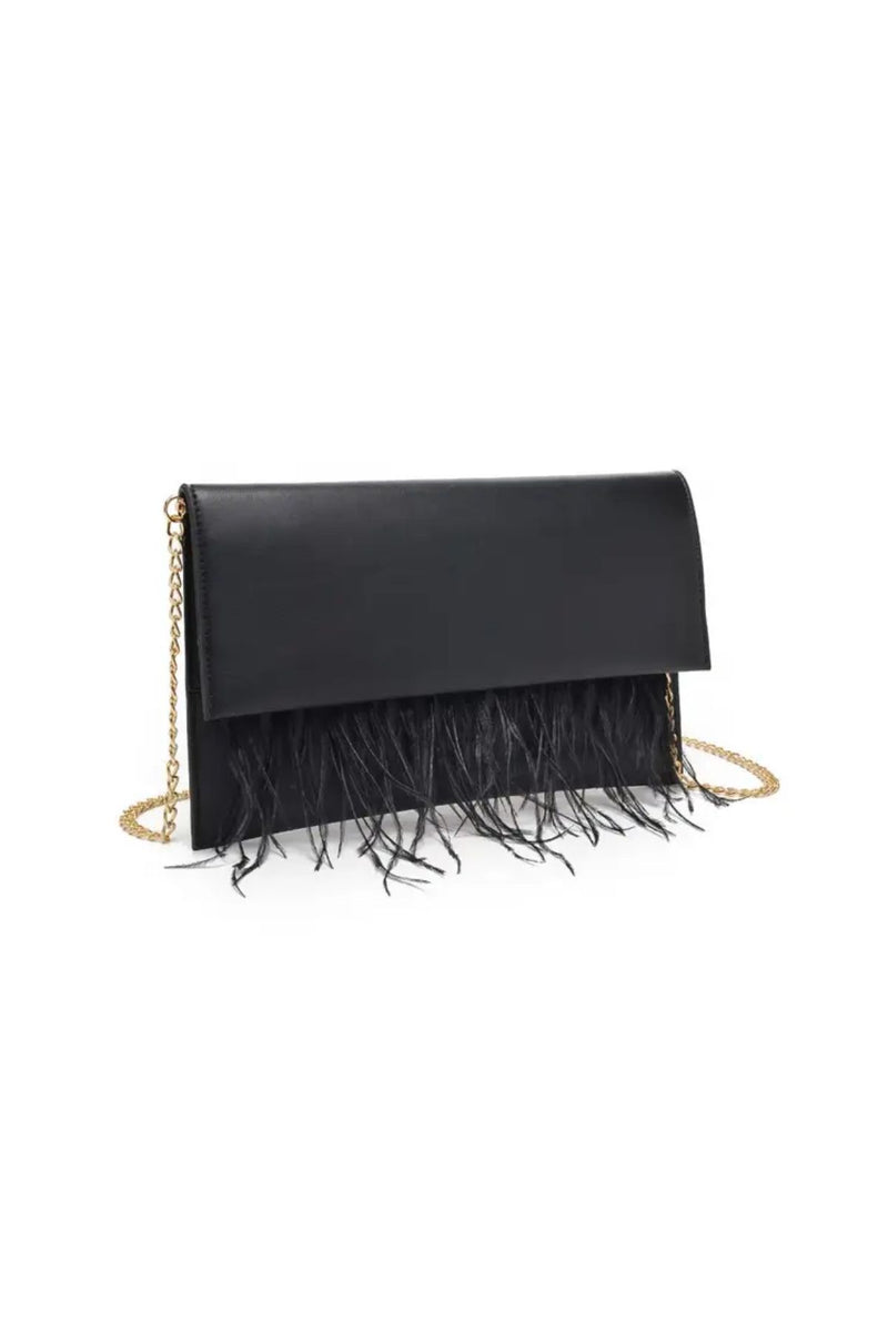 Black fringe online clutch