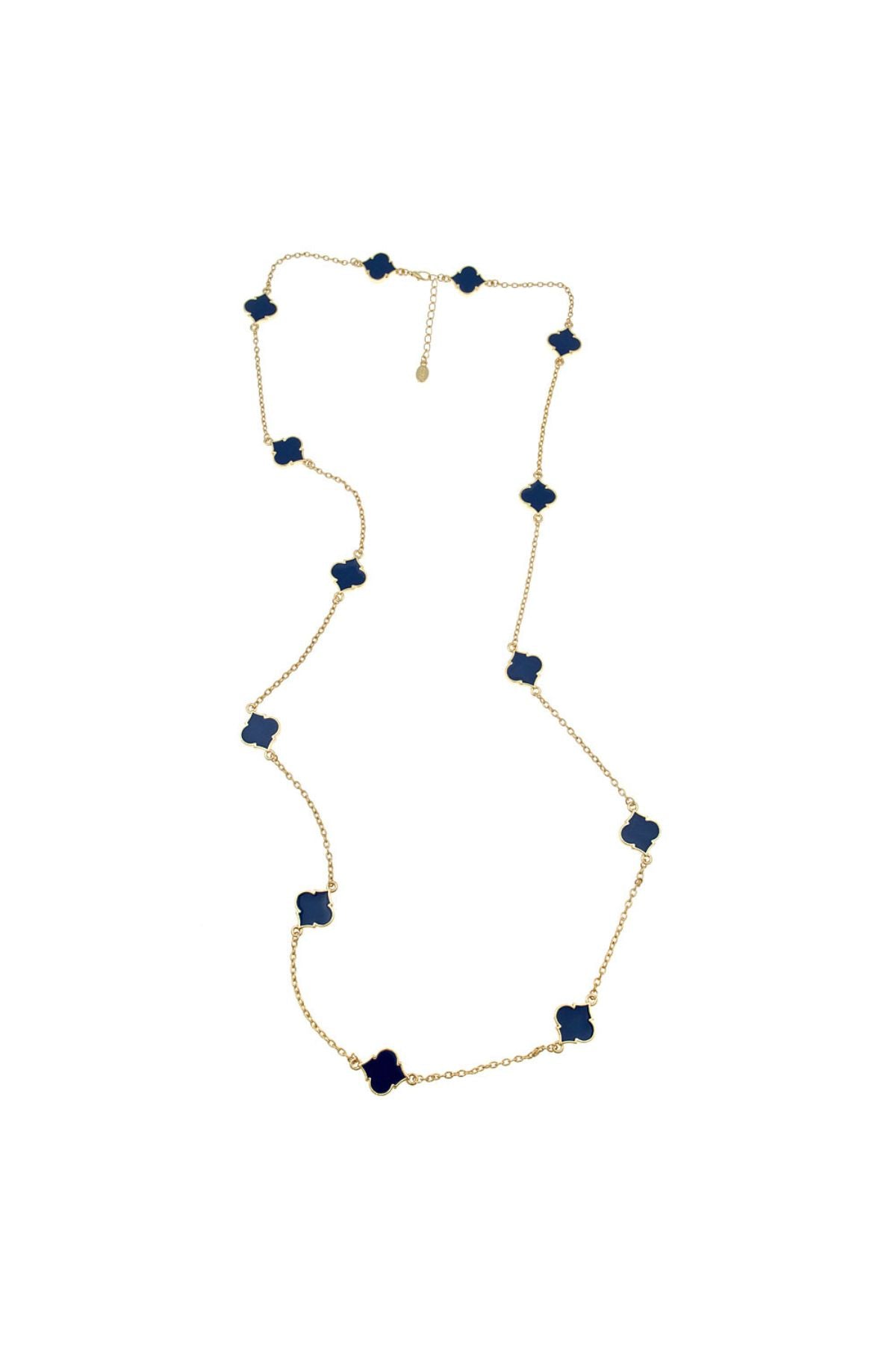 Long navy spade necklace