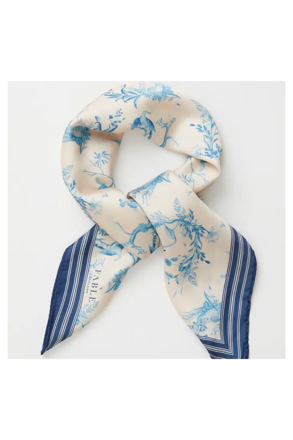 Blue toile square scarf