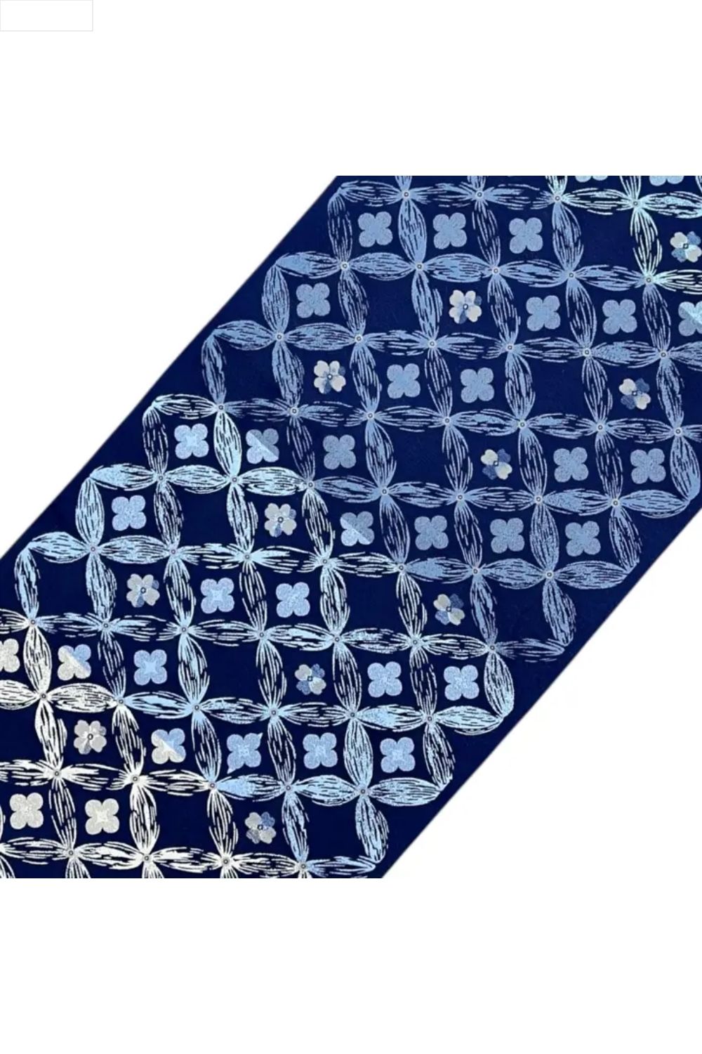 Blue patterned scarf