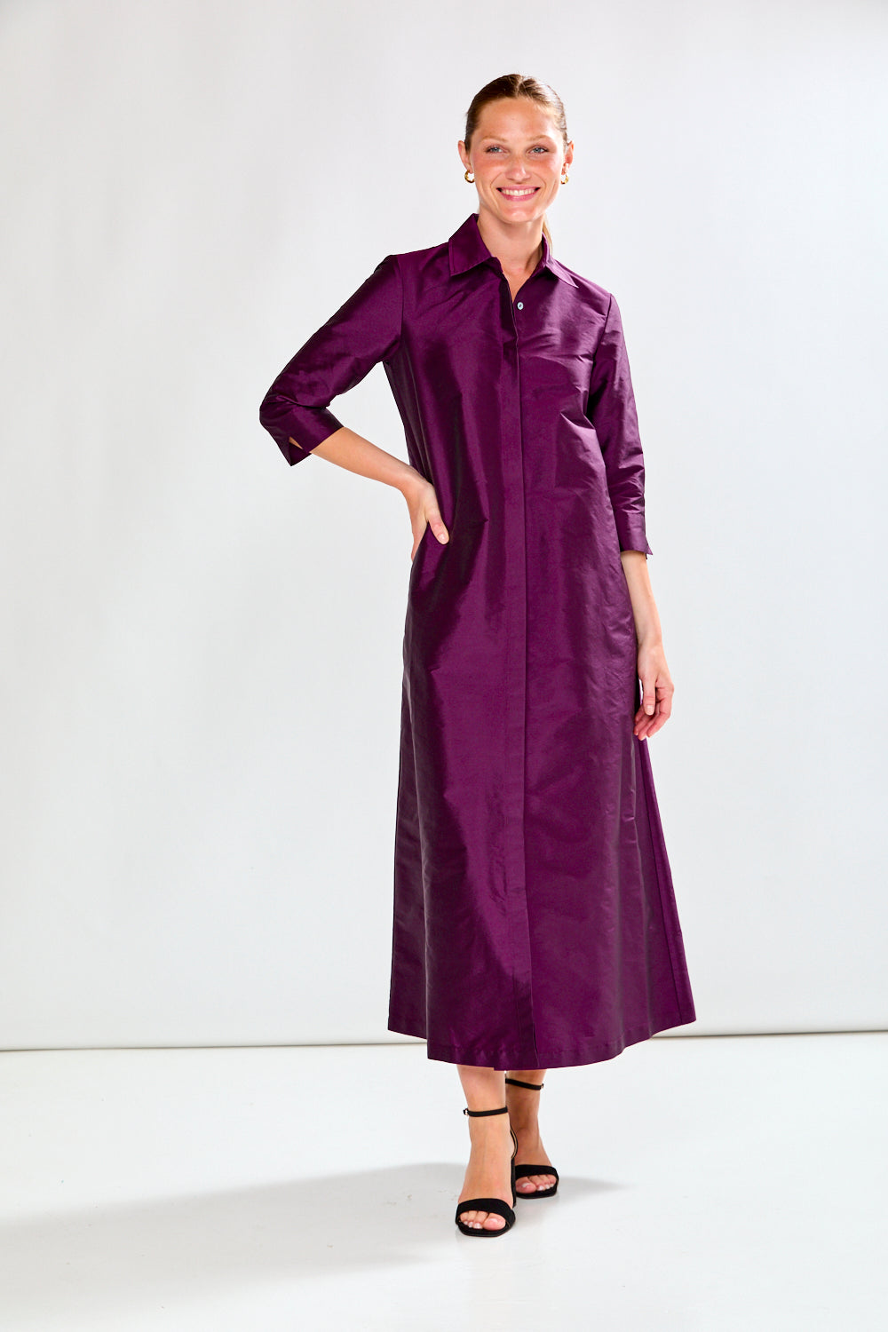 The Hollie Dress in Eggplant