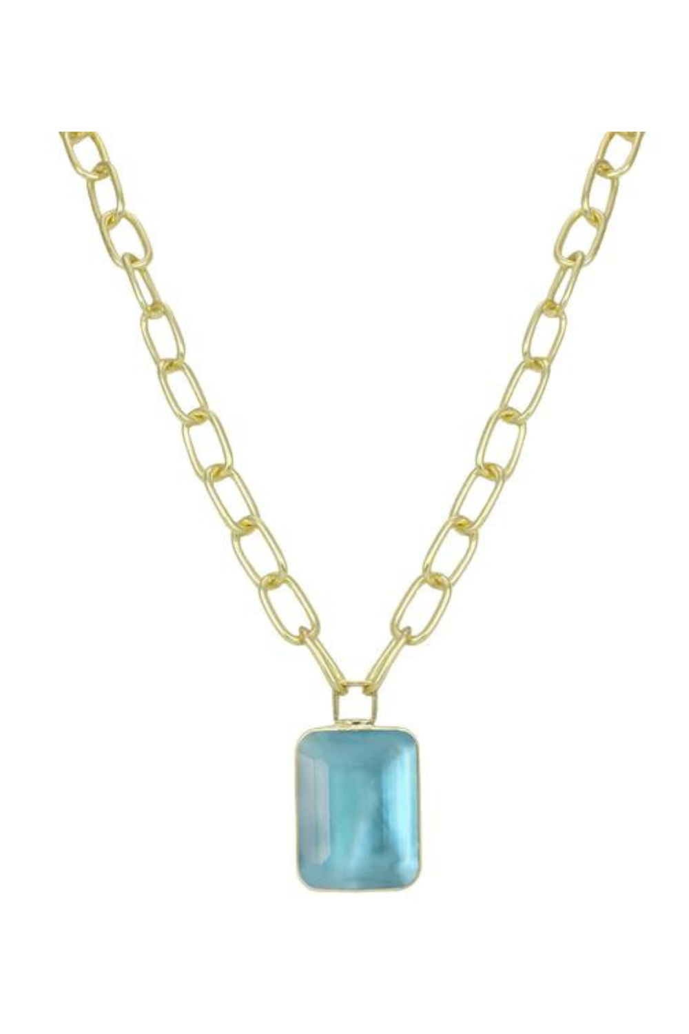 Gold necklace with stone