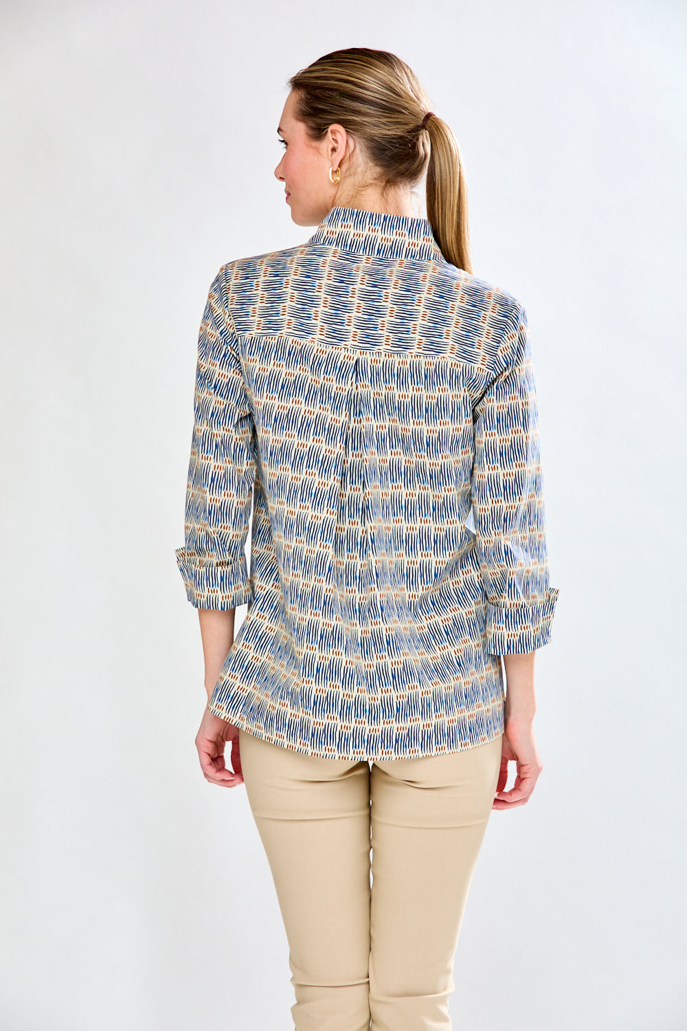 Woman in stripe tunic
