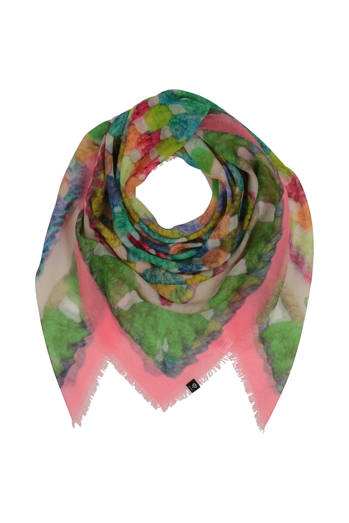 Multi print crochet patchwork scarf