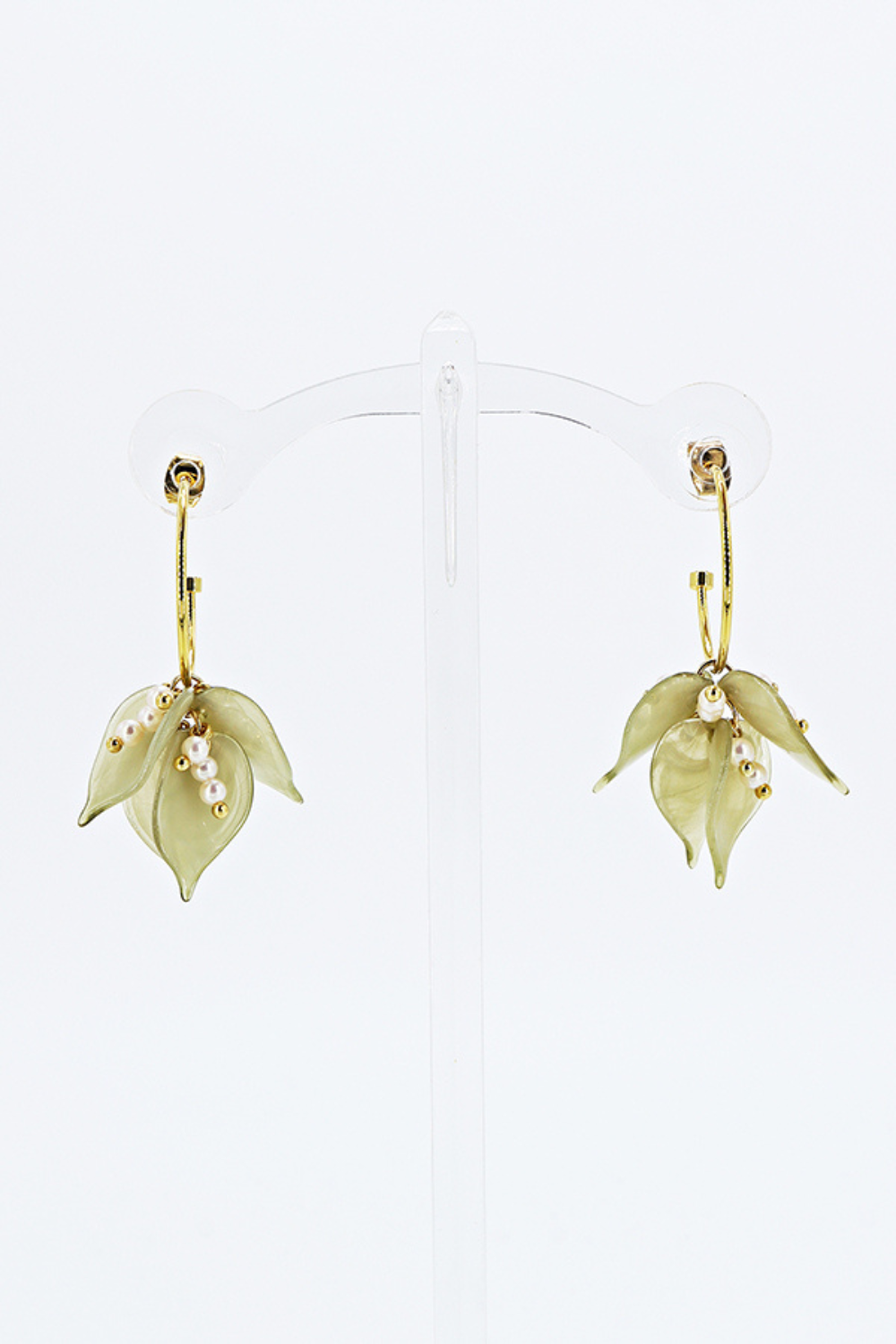 Gold hoop with floral petals