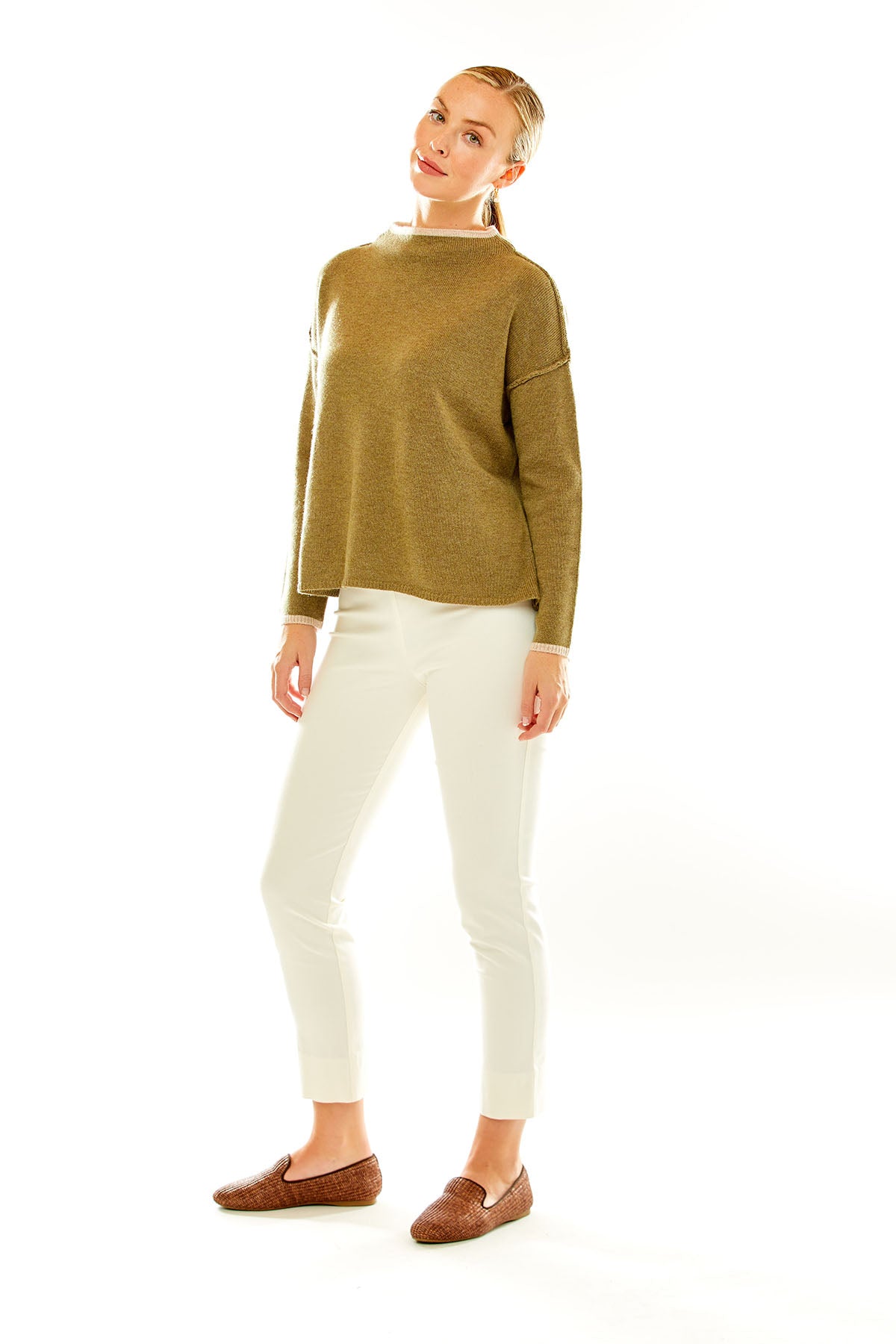 The Sara Campbell Flannel Sheri Pant in Winter White