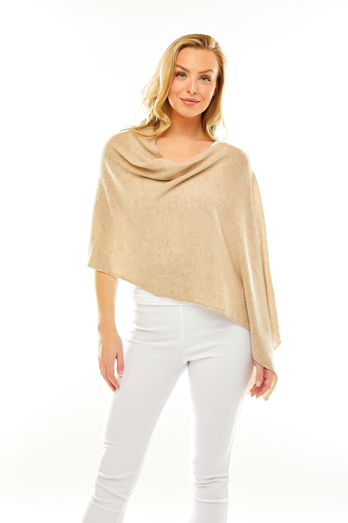 The Cashmere Ruana in Sand