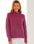 Garment Dye Mock Neck Sweater