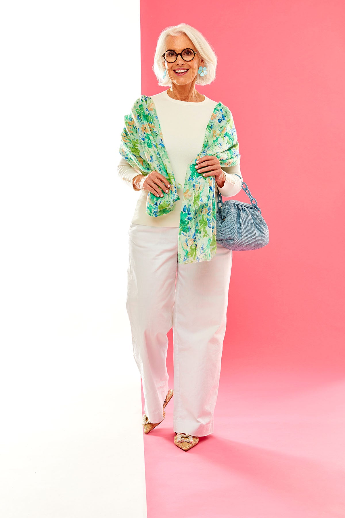 Lily Flower Print Scarf
