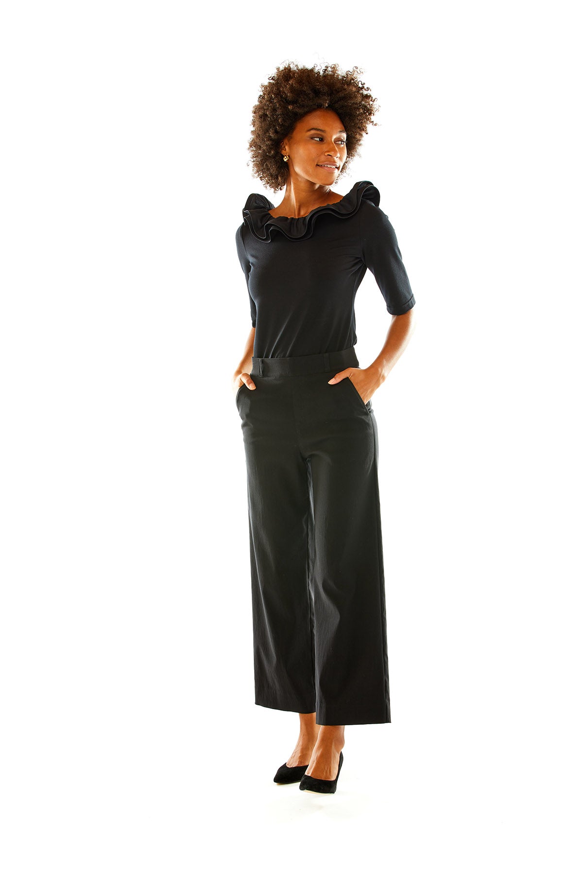 Woman in black pants