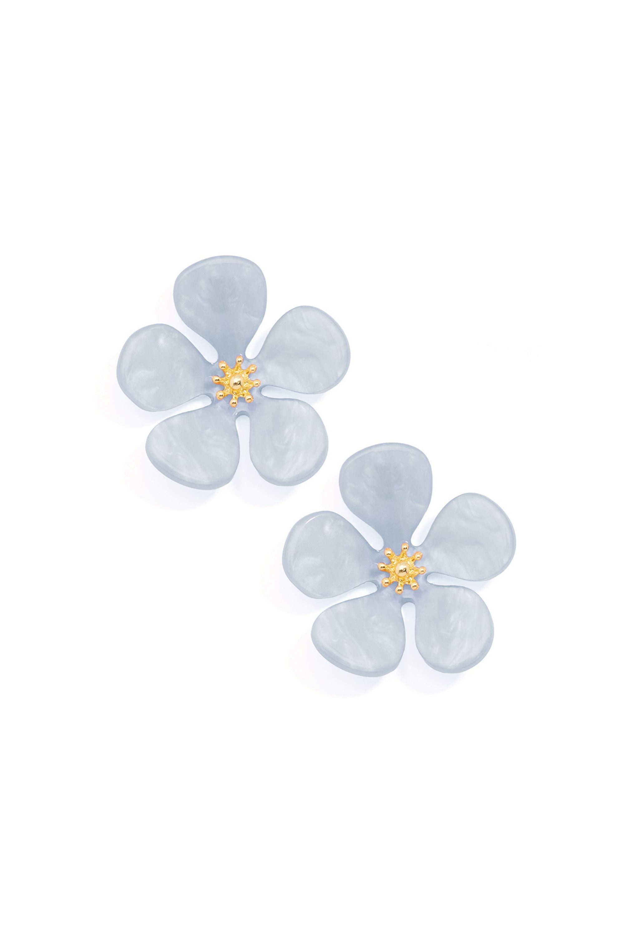 Light blue flower earrings