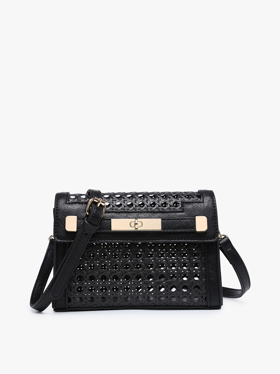 Rattan crossbody in black