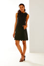 The Signature Stretch Scallop dress in Black