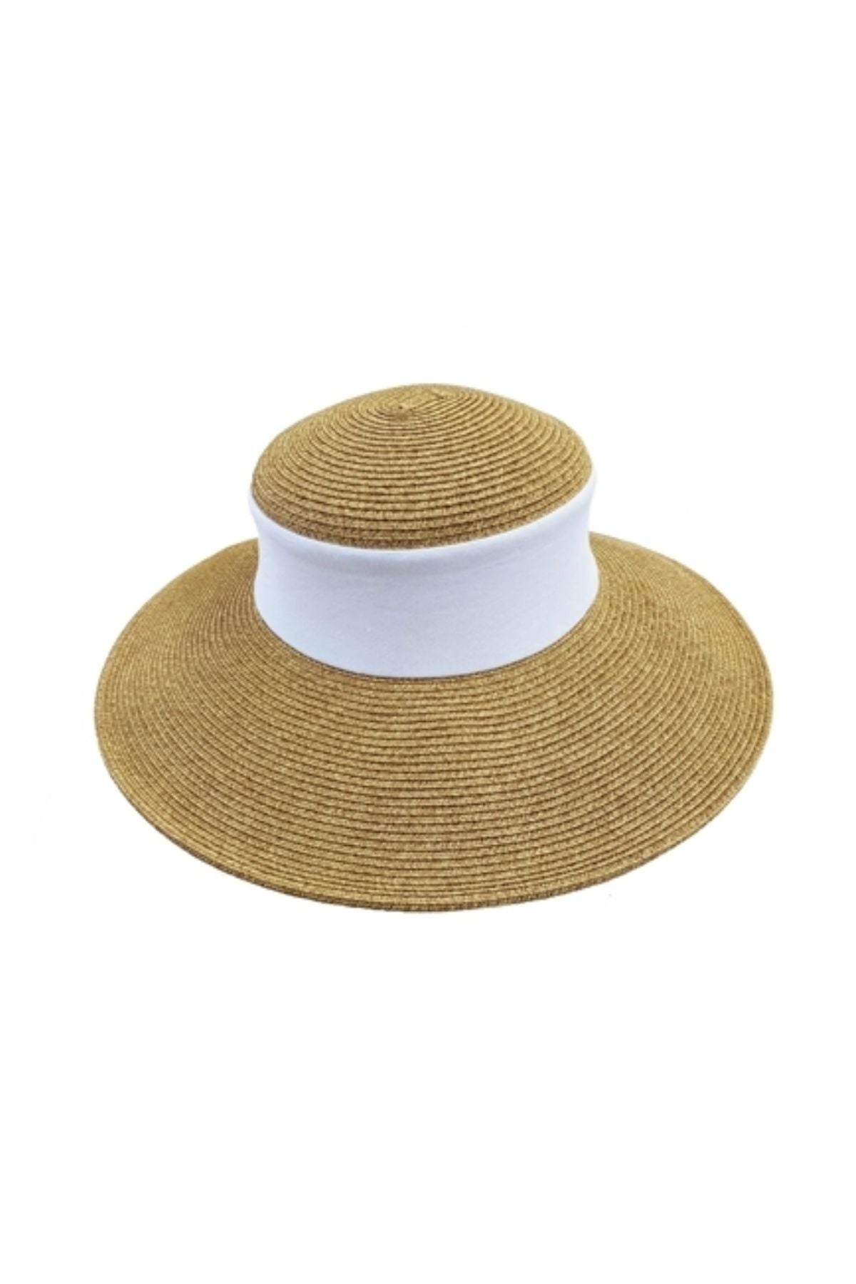 White collapsible straw sun hat