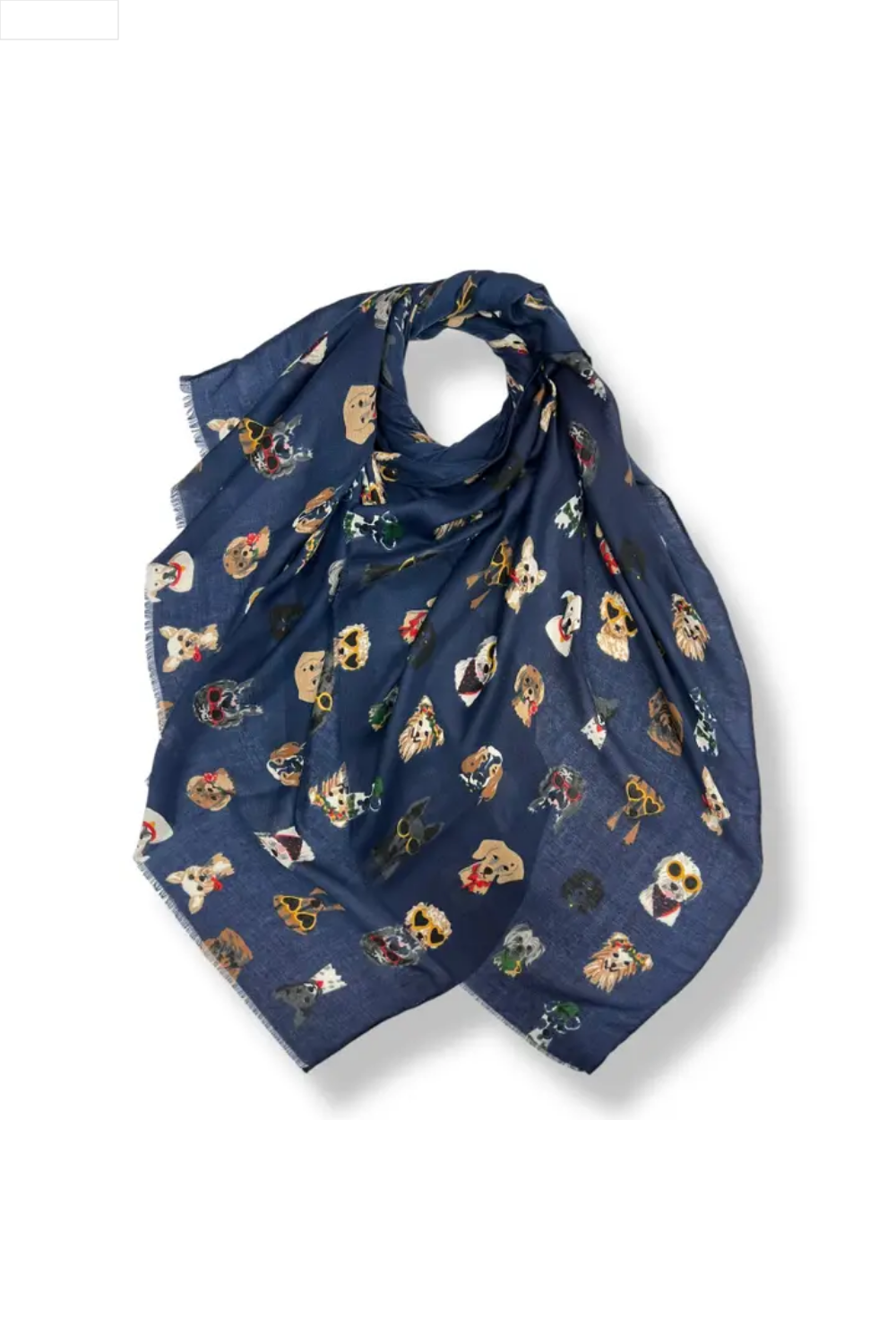 Scarf with dog pattern on a white background