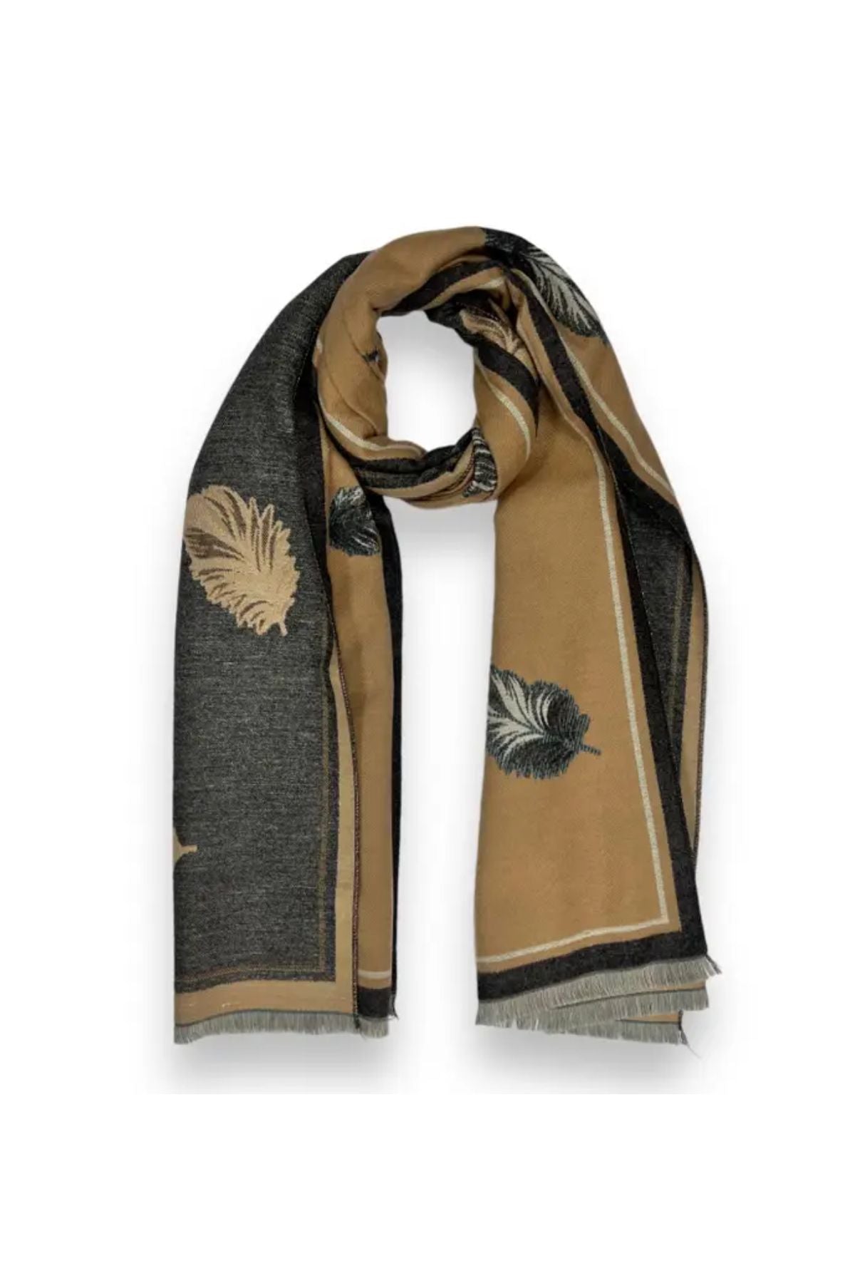 Mocca feather scarf