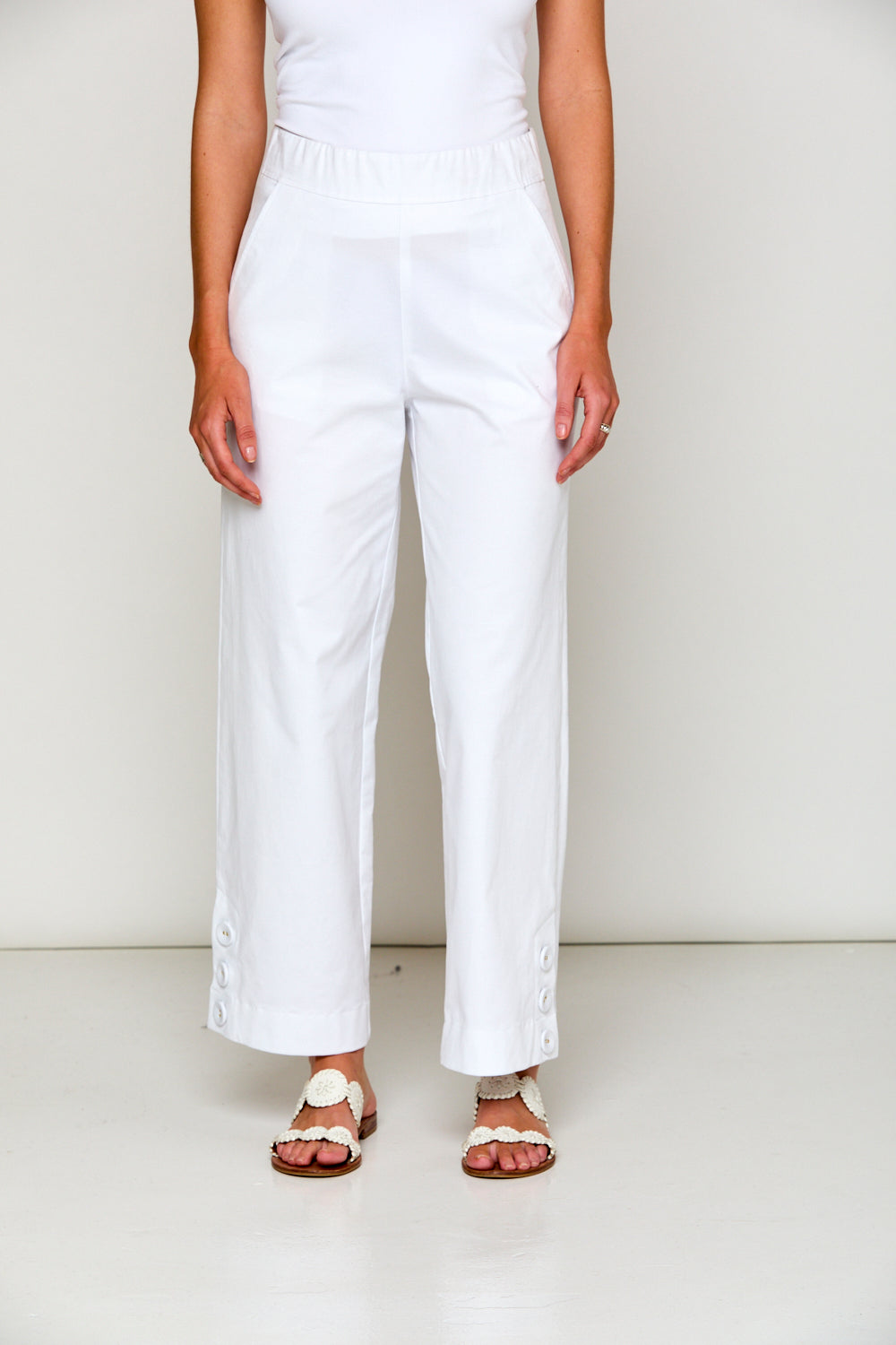 Woman in white pant