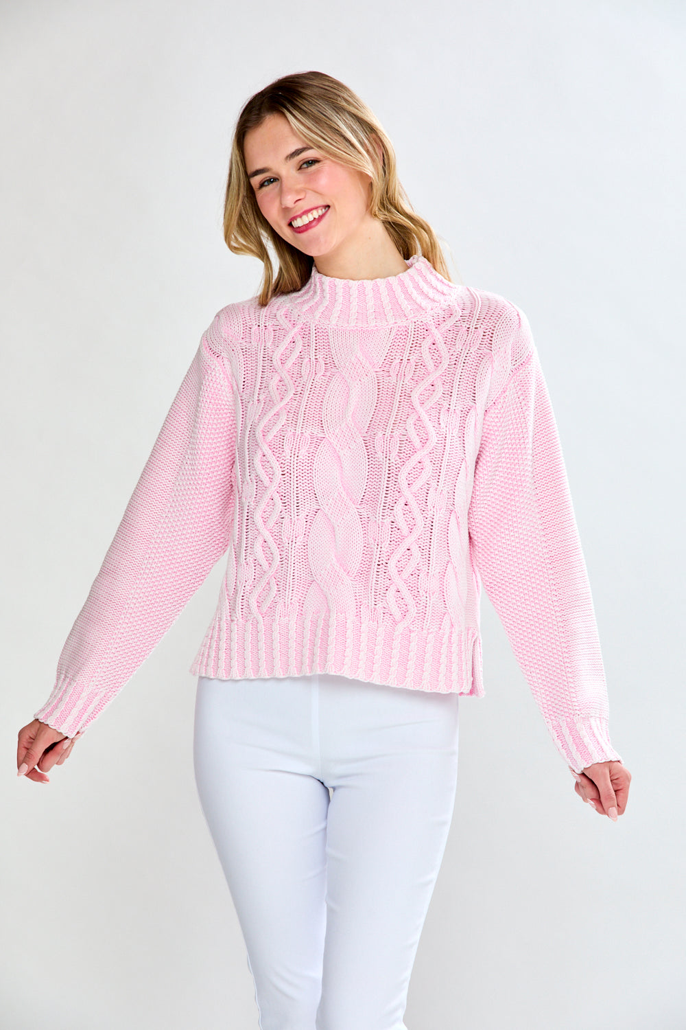 The Light Pink Cable Sweater