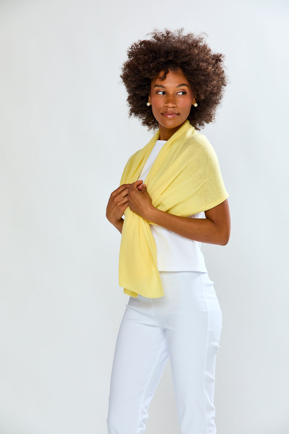 Woman in yellow scarf
