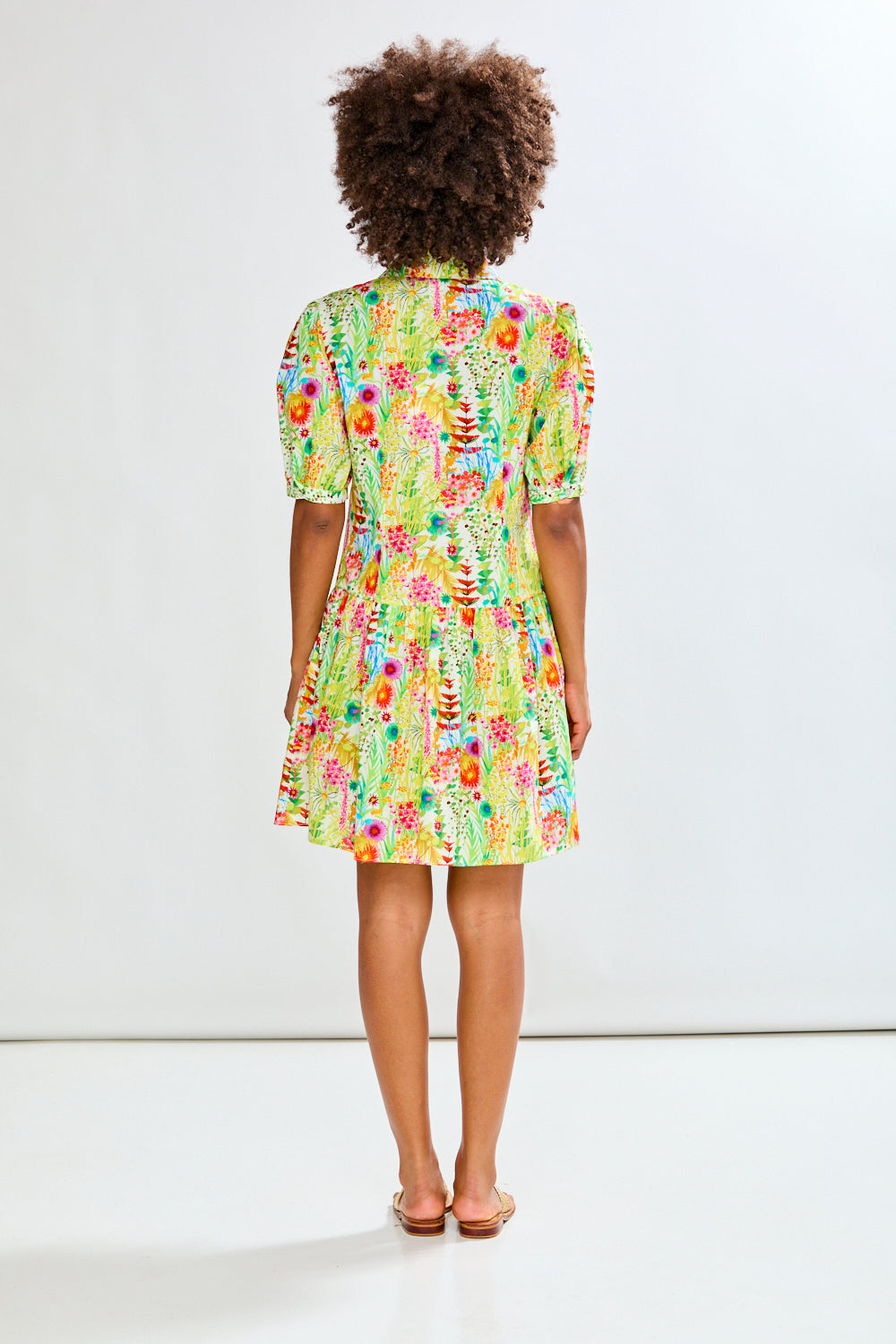 Woman in floral dress