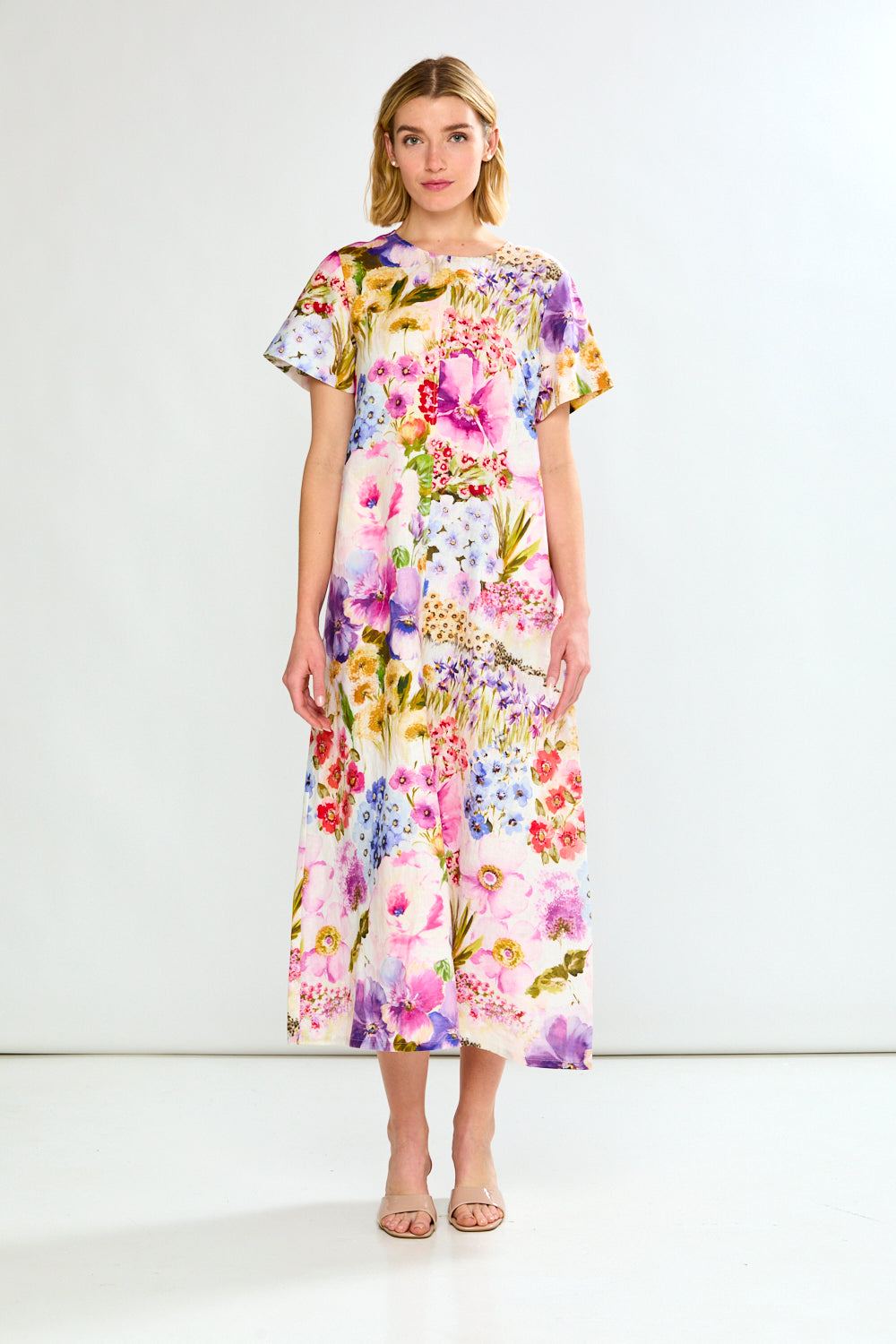 woman in floral dress