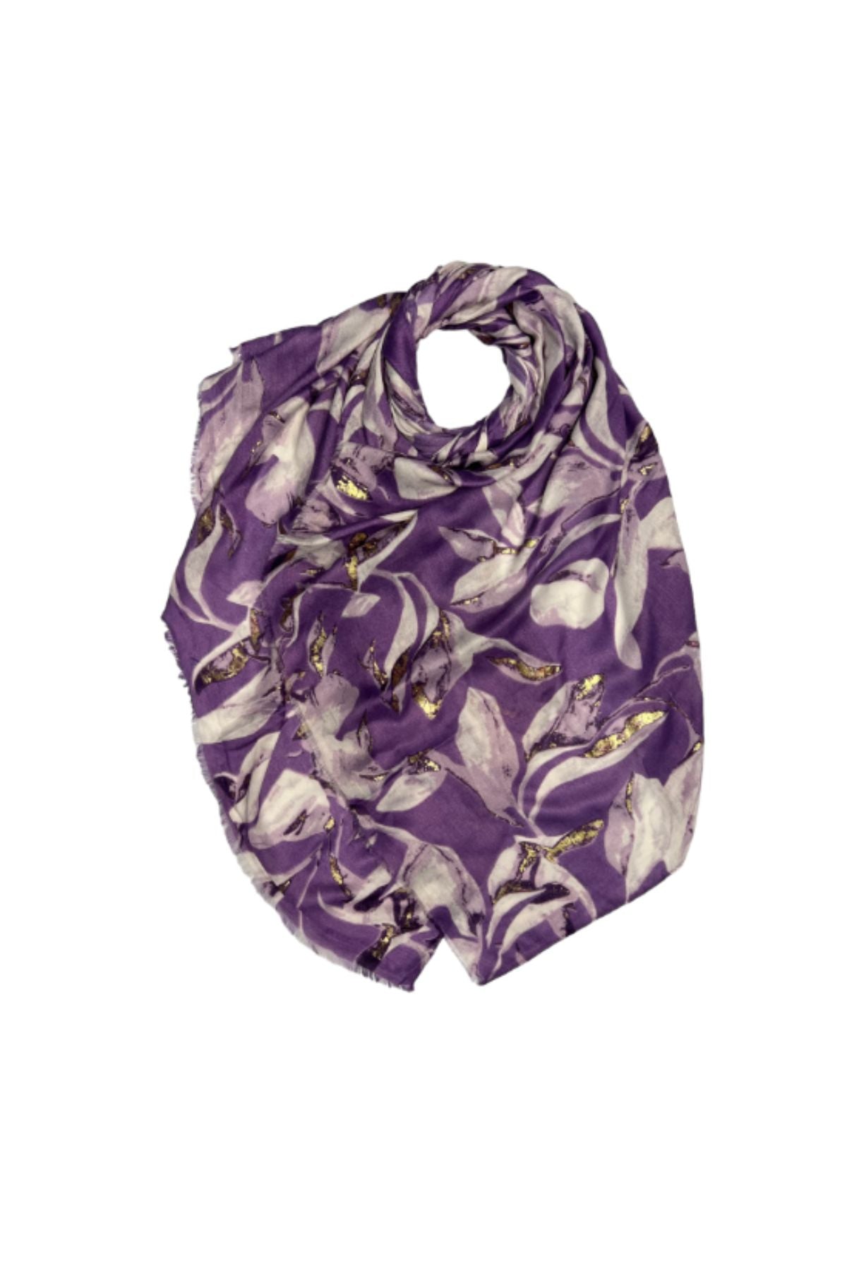 Purple winter leaves scarf