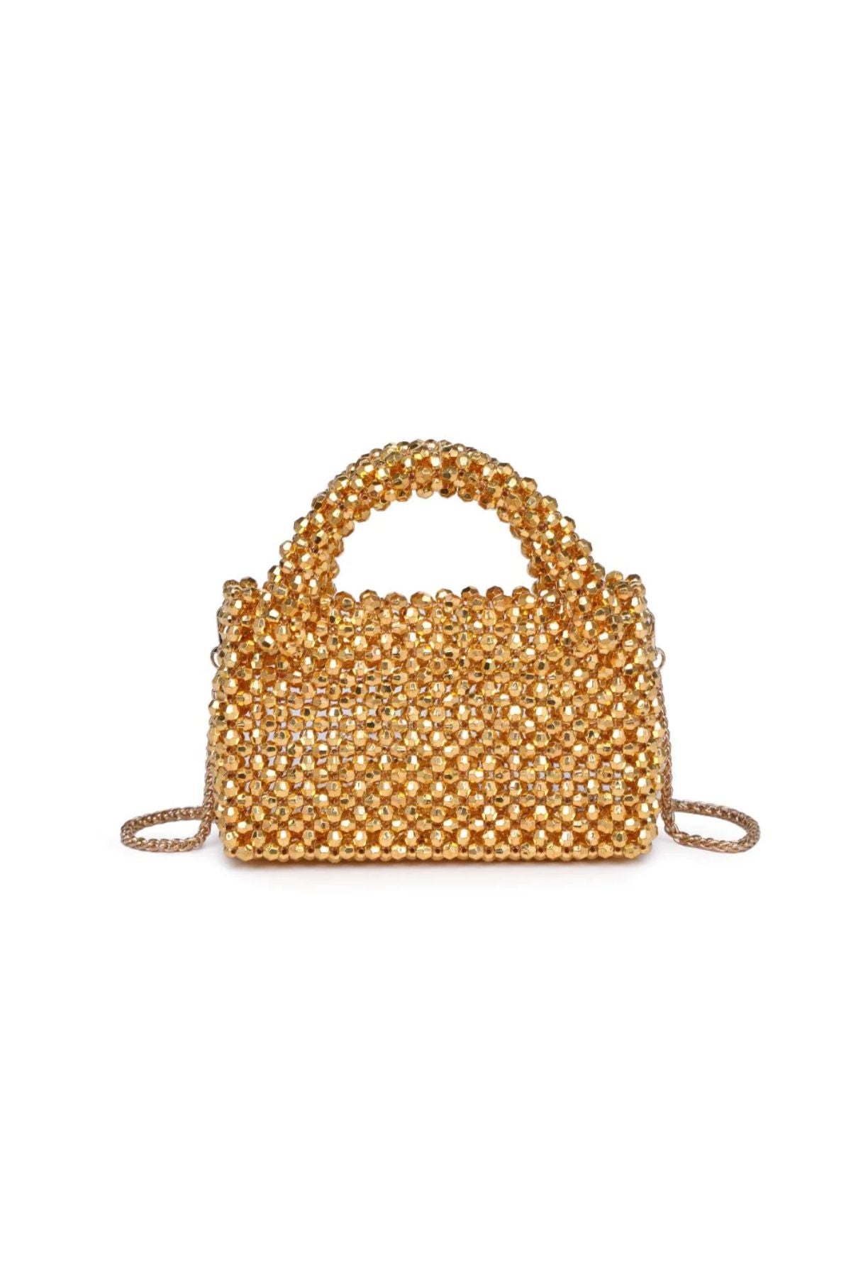 Gold beaded handbag