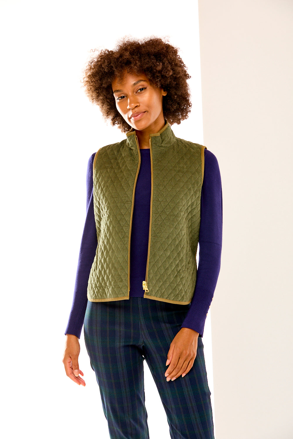 The Cora Vest in Olive