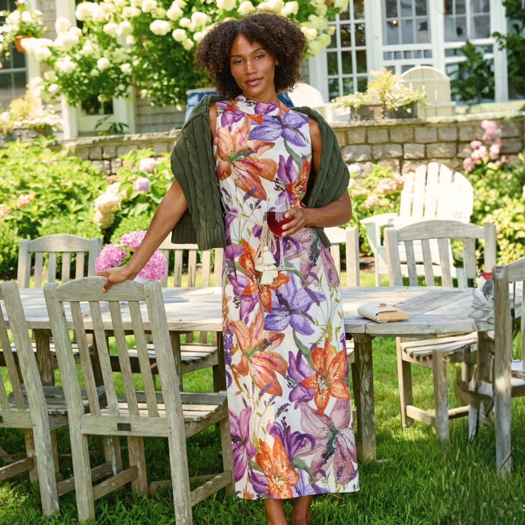 A woman in the Gianna Dress