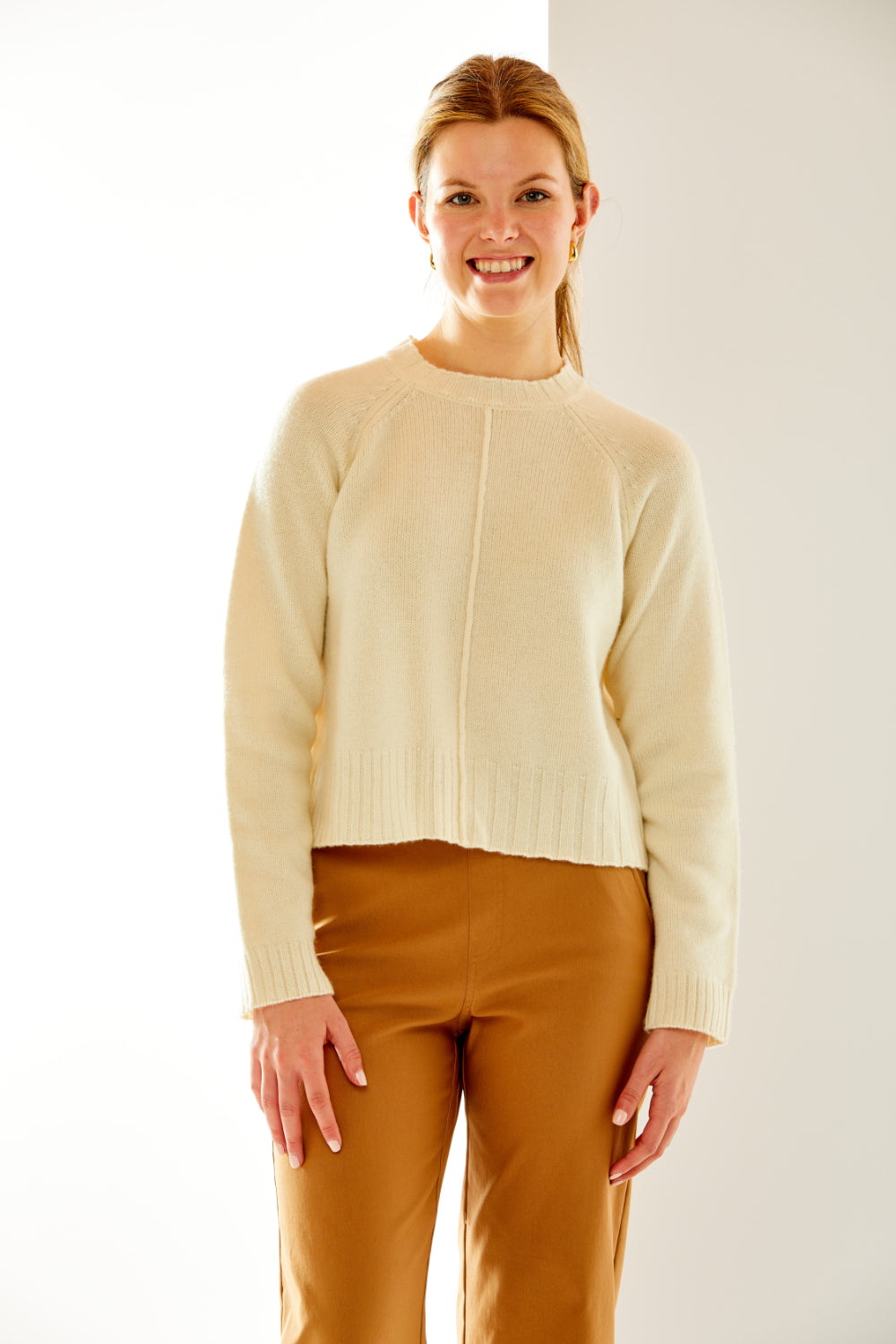 Raglan Pullover with Exposed Seam