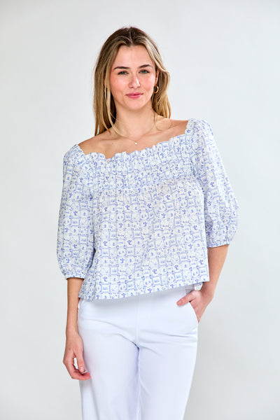 The Felicity Blouse in Liberty Blue Soirée – Sara Campbell